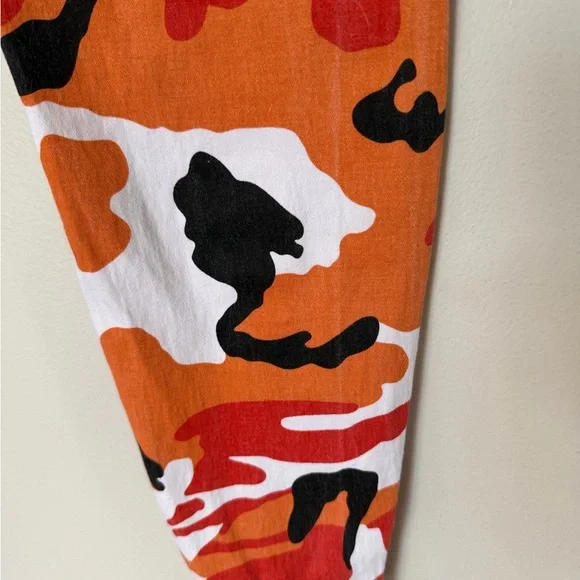 American Bazi Orange Camo Cargo Pants Joggers Utility Streetwear Size M - Picture 7 of 10